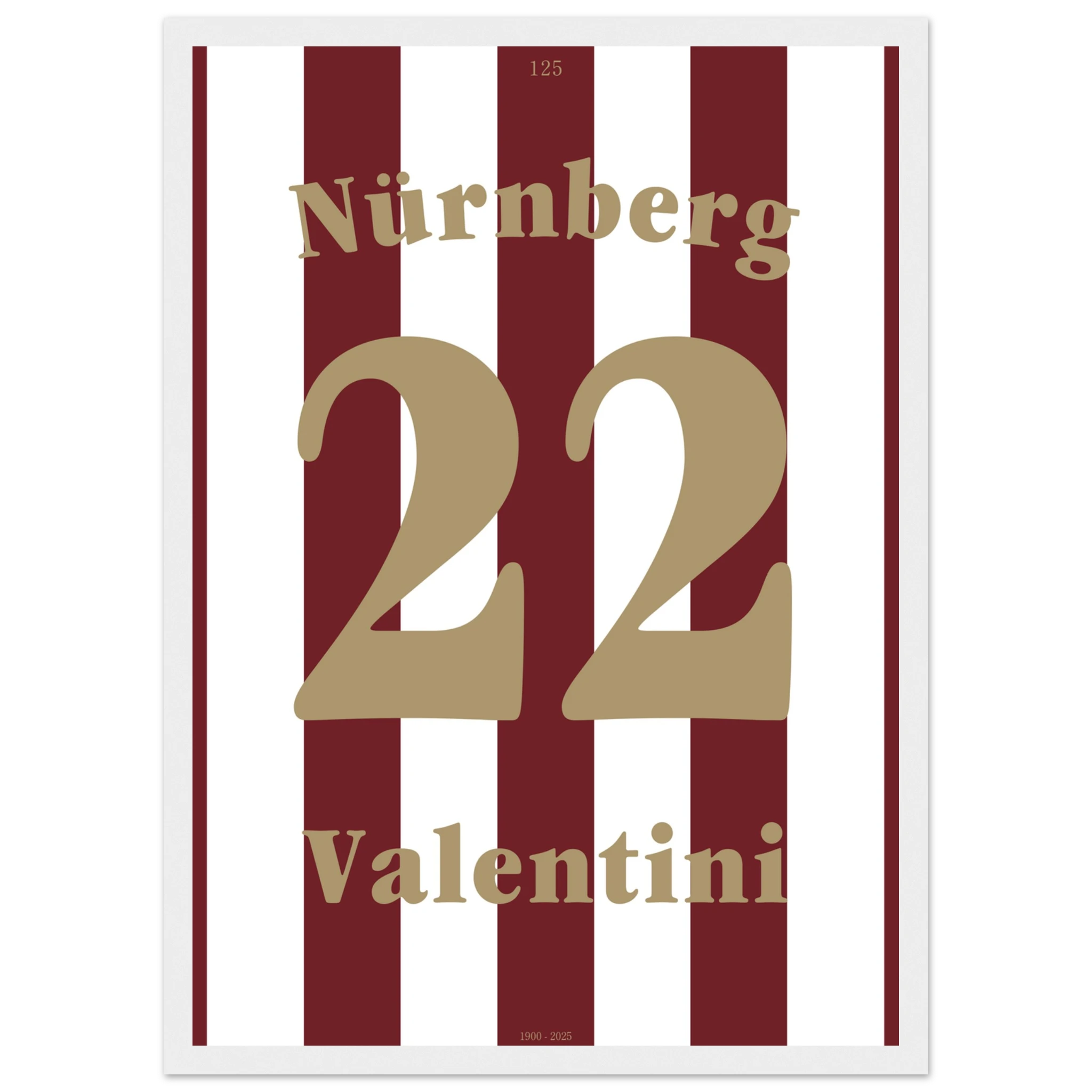 Enrico Valentini - 125 Jahre FCN Fußball Poster mit Rahmen