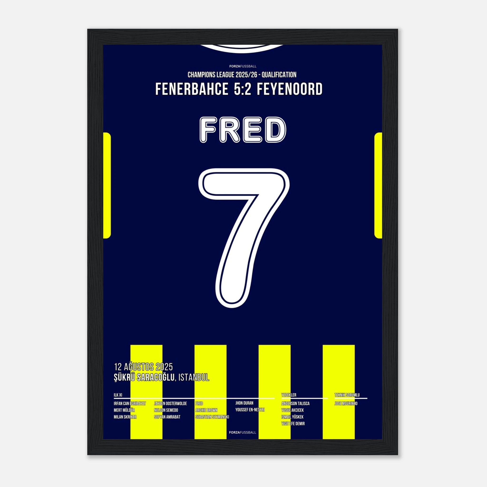 Fred´s Traumtor gegen Feyenoord bringt Fener in die nächste Runde Fußball Poster mit Rahmen