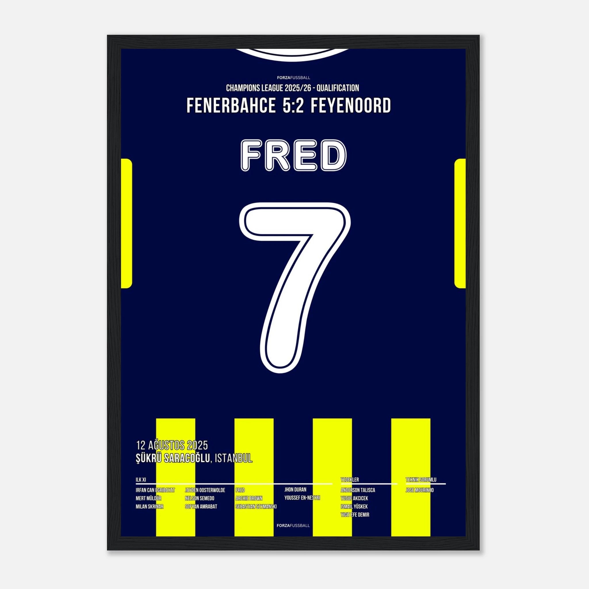 Fred´s Traumtor gegen Feyenoord bringt Fener in die nächste Runde Fußball Poster mit Rahmen