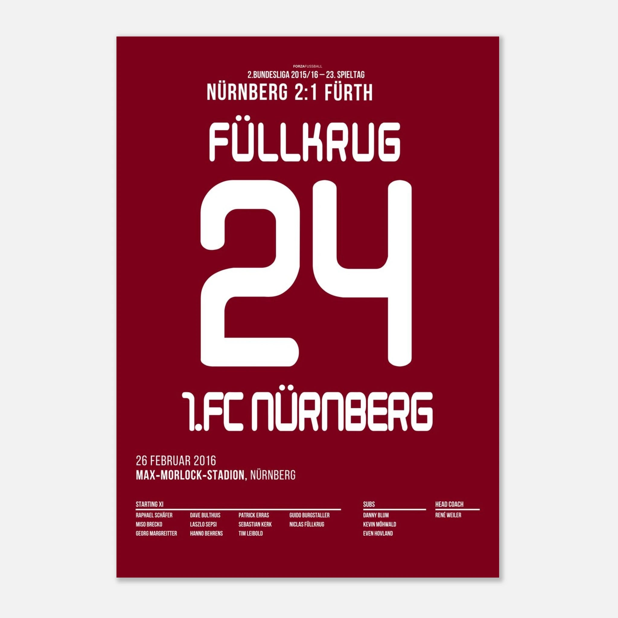 Niclas Füllkrug bricht den Derby-Fluch Fußball Poster mit Rahmen