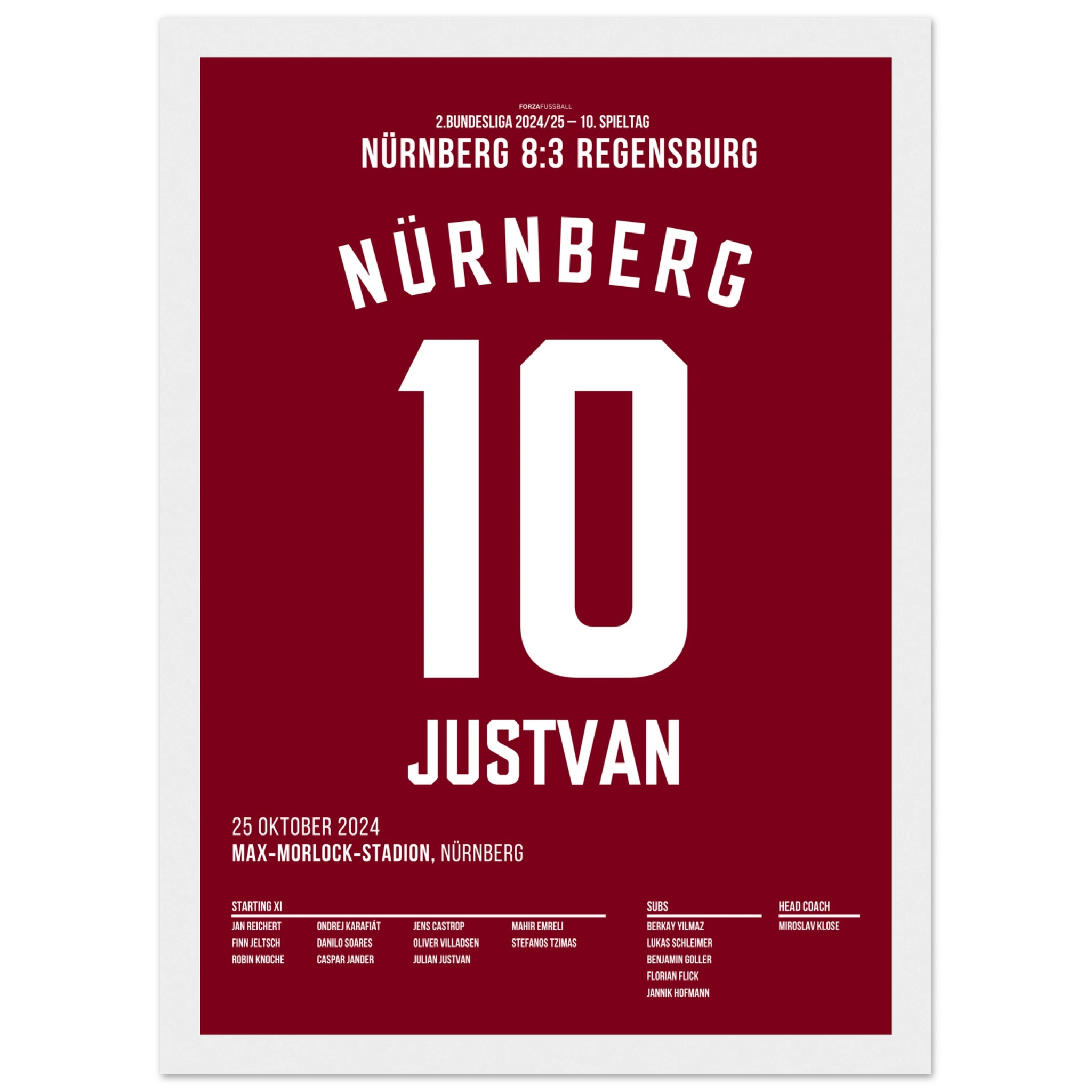 Justvan mit Hattrick beim 8:3 Sieg über Regensburg