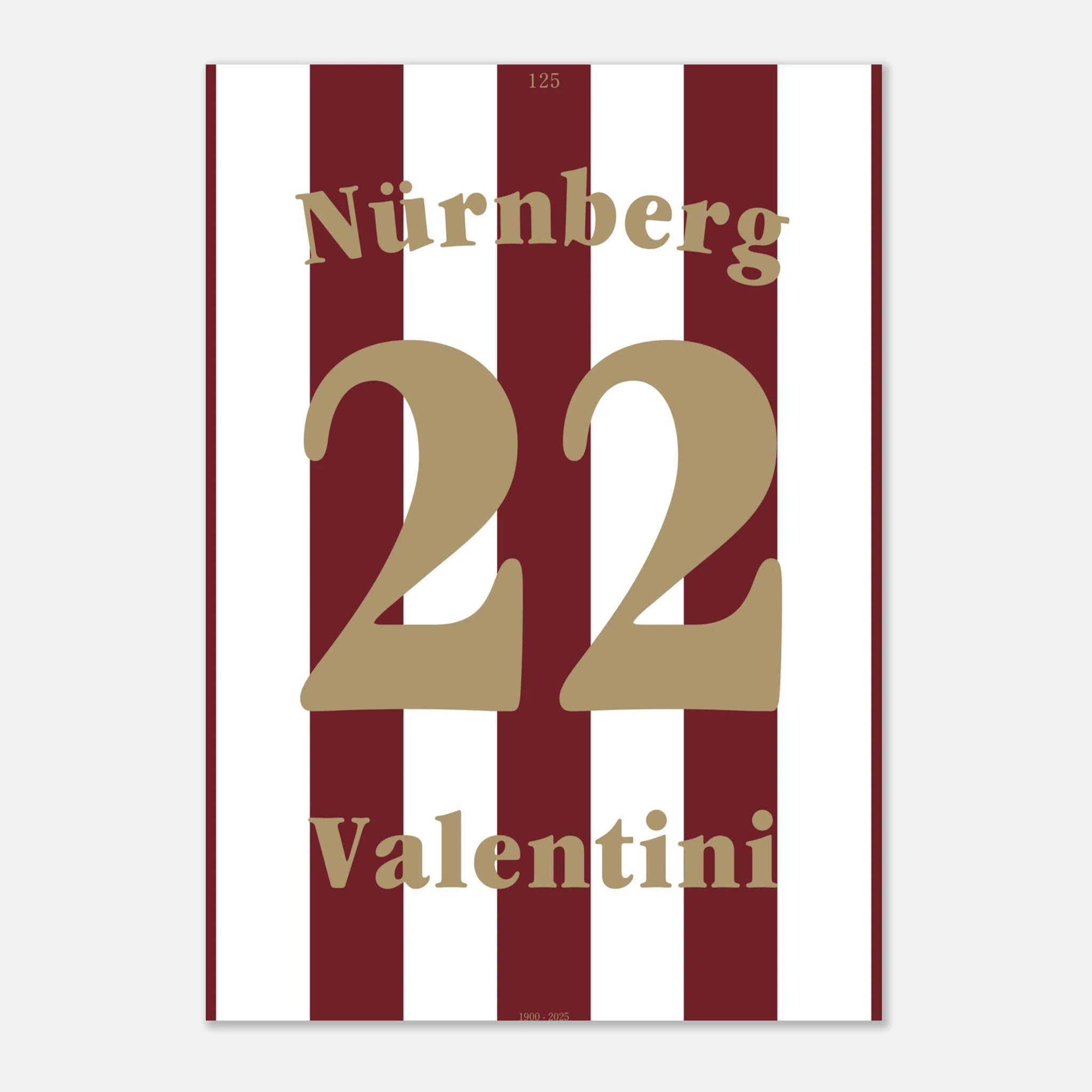 Enrico Valentini - 125 Jahre FCN Fußball Poster mit Rahmen