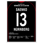 Ivan Saenko war dabei! FCN 3 - Bayern 0 Fußball Poster mit Rahmen