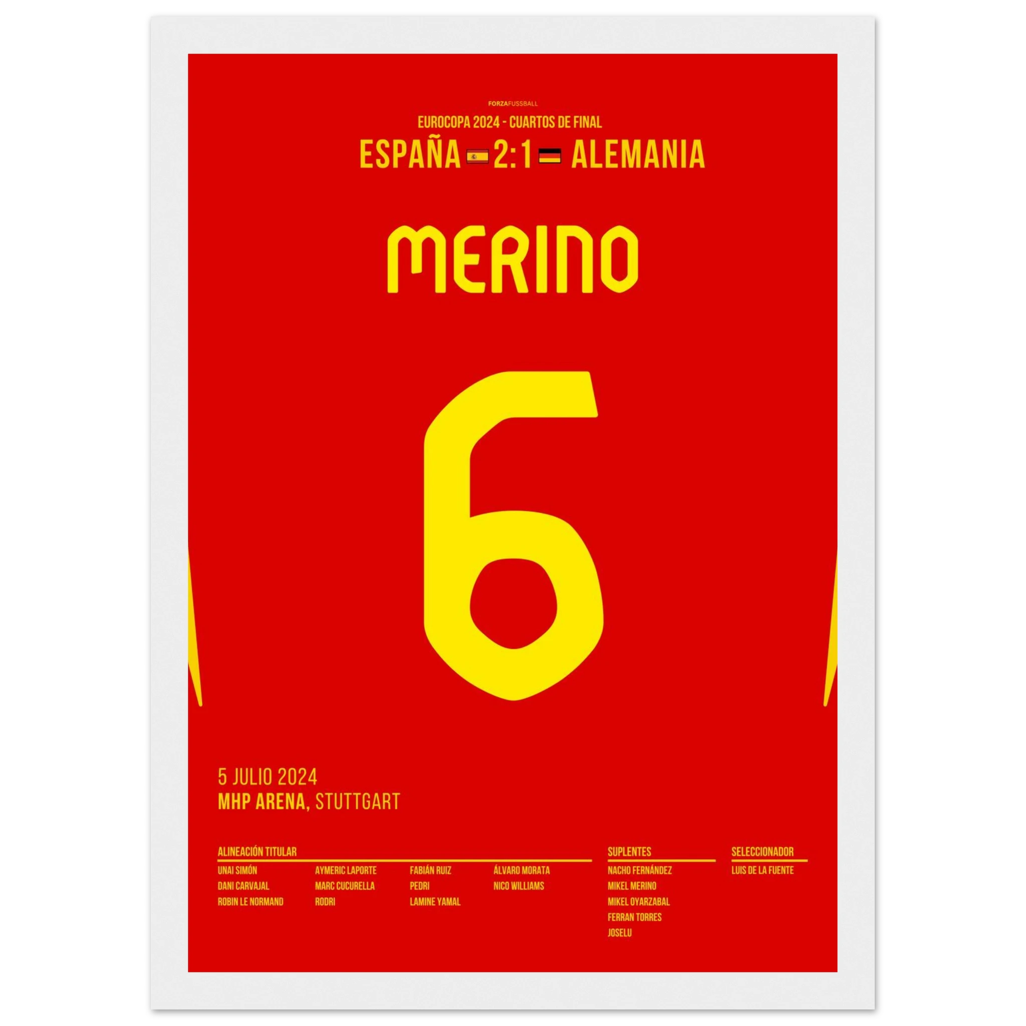 Merino köpft Spanien in letzter Minute zum Sieg gegen Deutschland