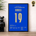 Bonucci trifft zum Ausgleich im EM-Finale vs England Fußball Poster mit Rahmen