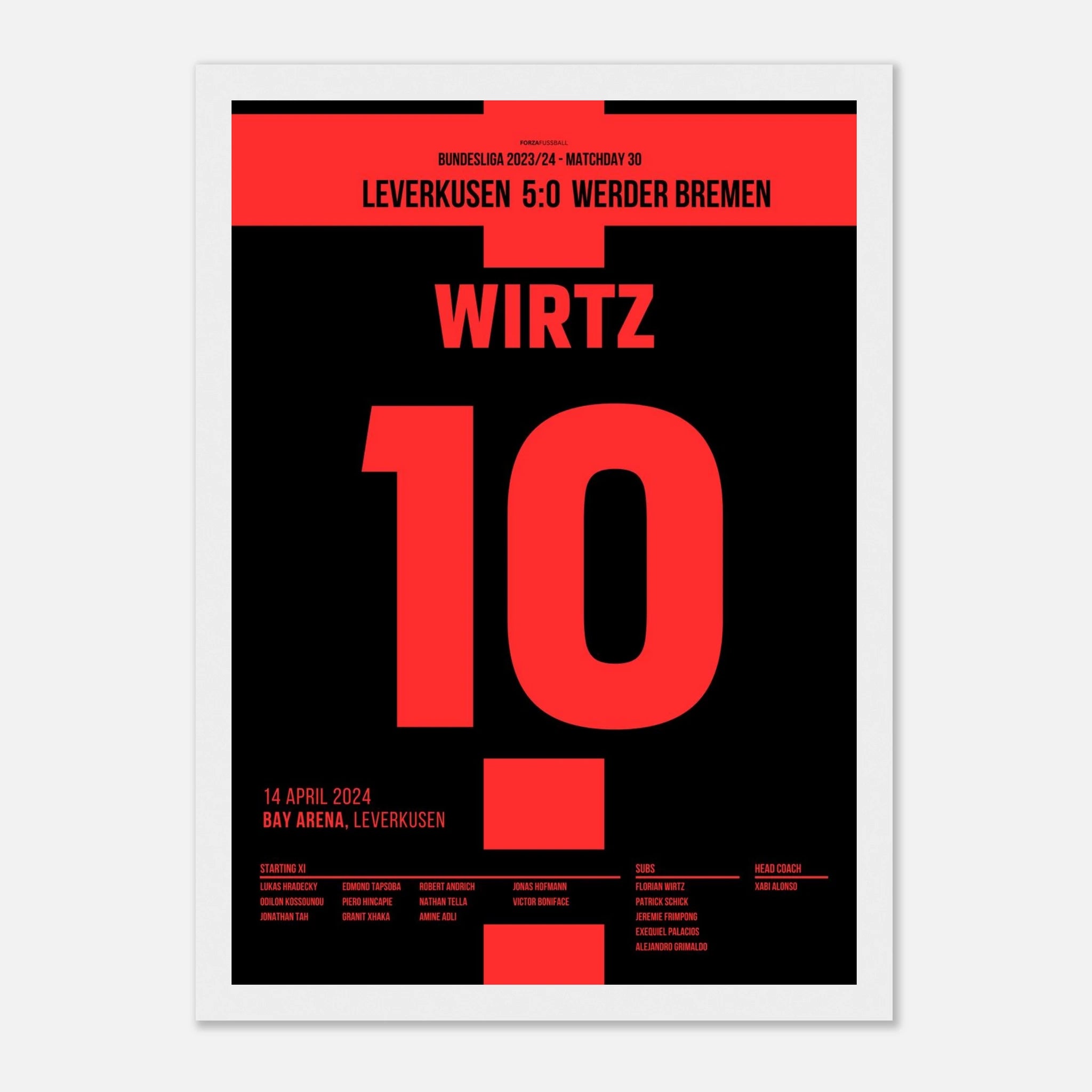 Wirtz macht mit 3 Toren die erste Meisterschaft für Leverkusen klar