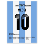 Messi schraubt Brasilien per Hattrick komplett auseinander Fußball Poster mit Rahmen