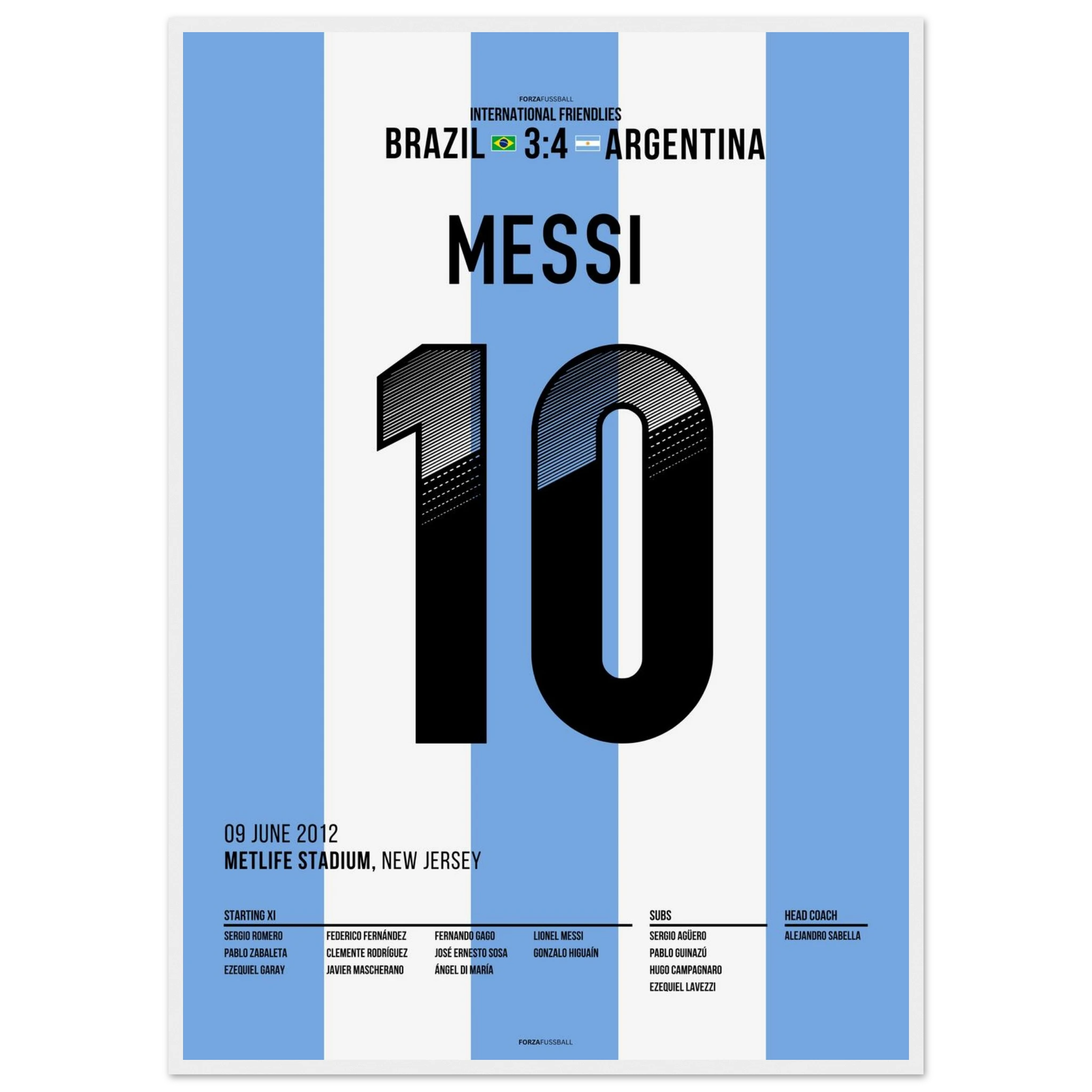 Messi schraubt Brasilien per Hattrick komplett auseinander Fußball Poster mit Rahmen
