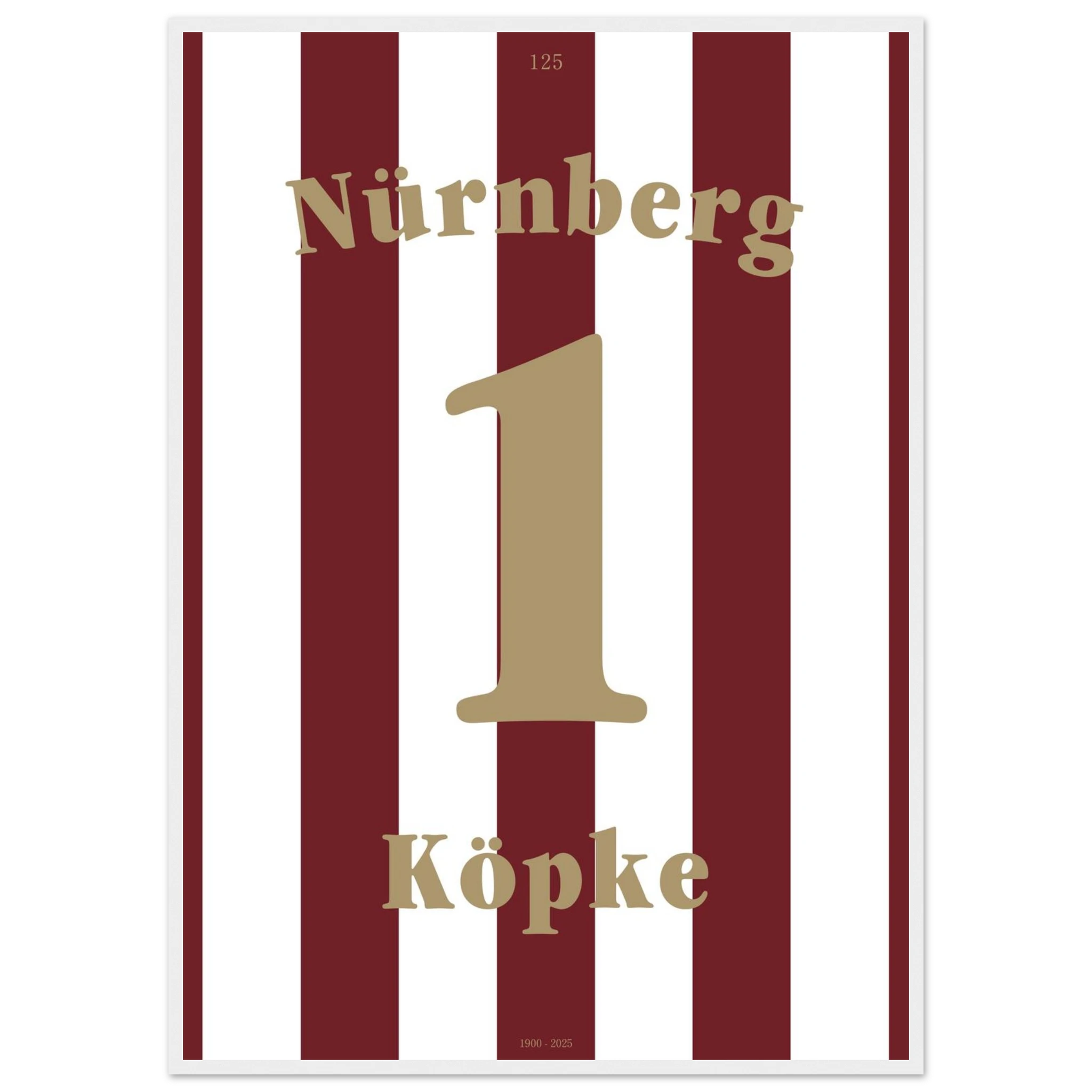 Andi Köpke - 125 Jahre FCN Fußball Poster mit Rahmen