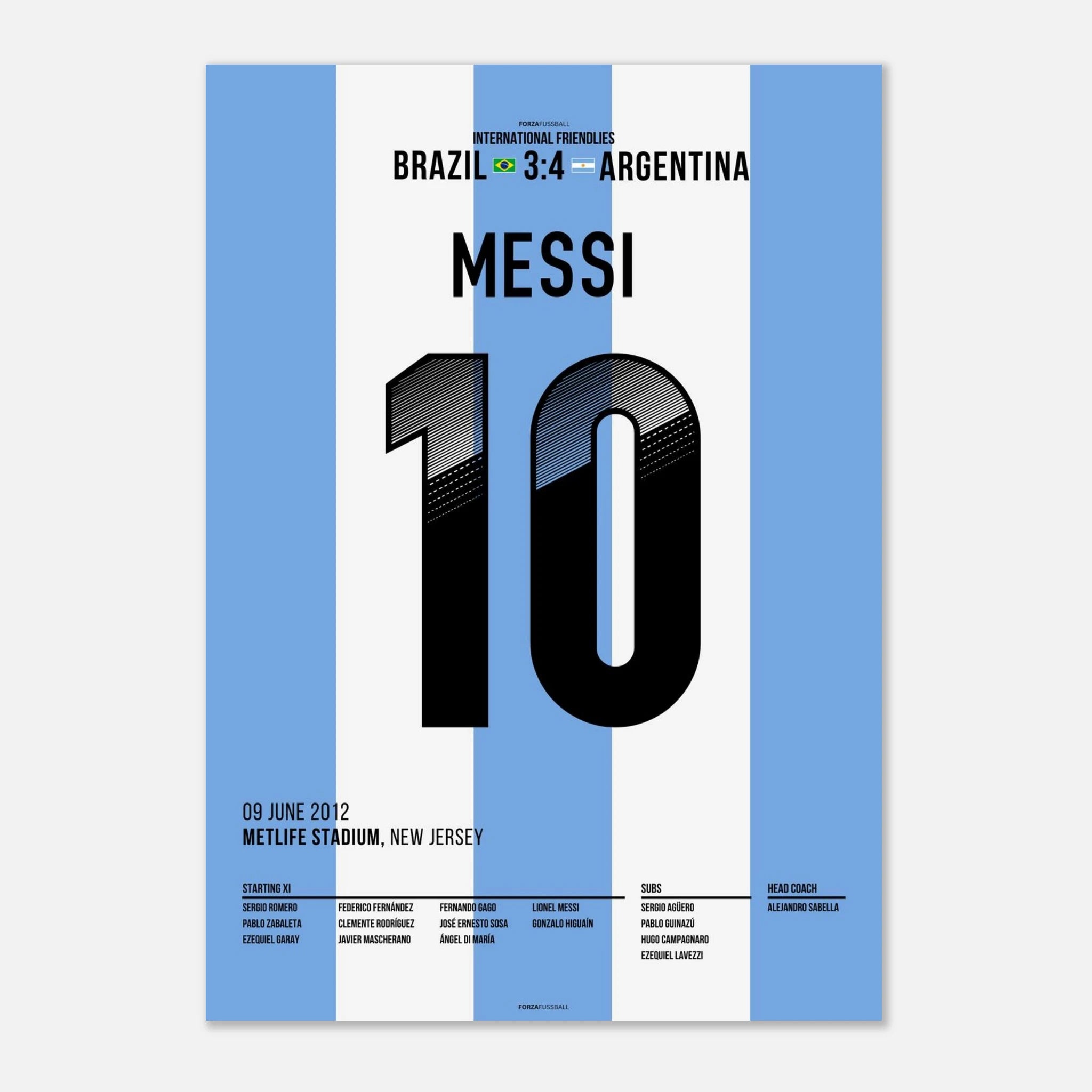 Messi schraubt Brasilien per Hattrick komplett auseinander Fußball Poster mit Rahmen