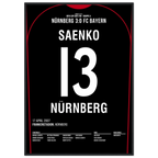 Ivan Saenko war dabei! FCN 3 - Bayern 0 Fußball Poster mit Rahmen