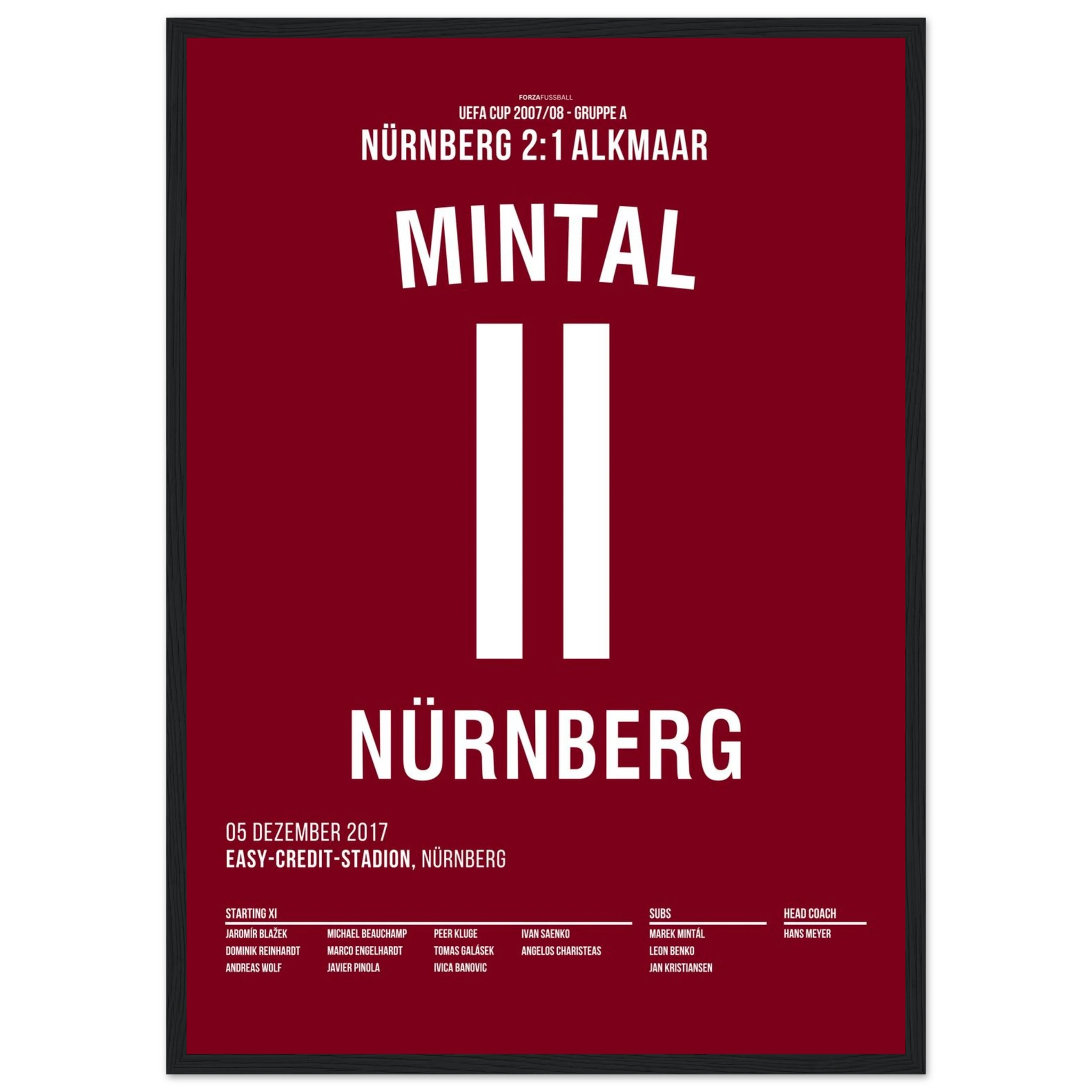 Marek Mintal dreht das UEFA Cup Spiel gegen Alkmaar 2007