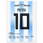 Messi'Traumtor zum Sieg gegen Nigeria bei der WM 2018 Fußball Poster mit Rahmen