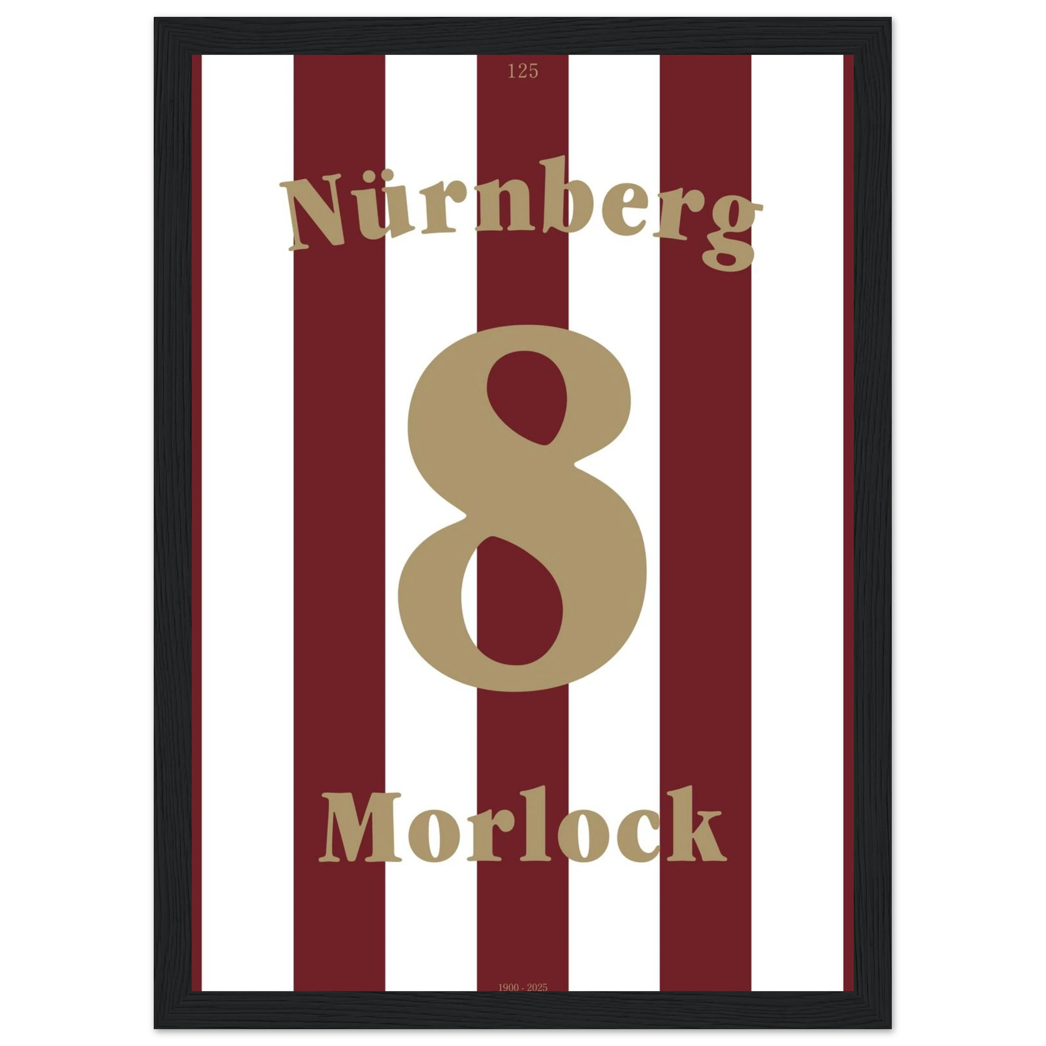 Max Morlock - 125 Jahre FCN Fußball Poster mit Rahmen