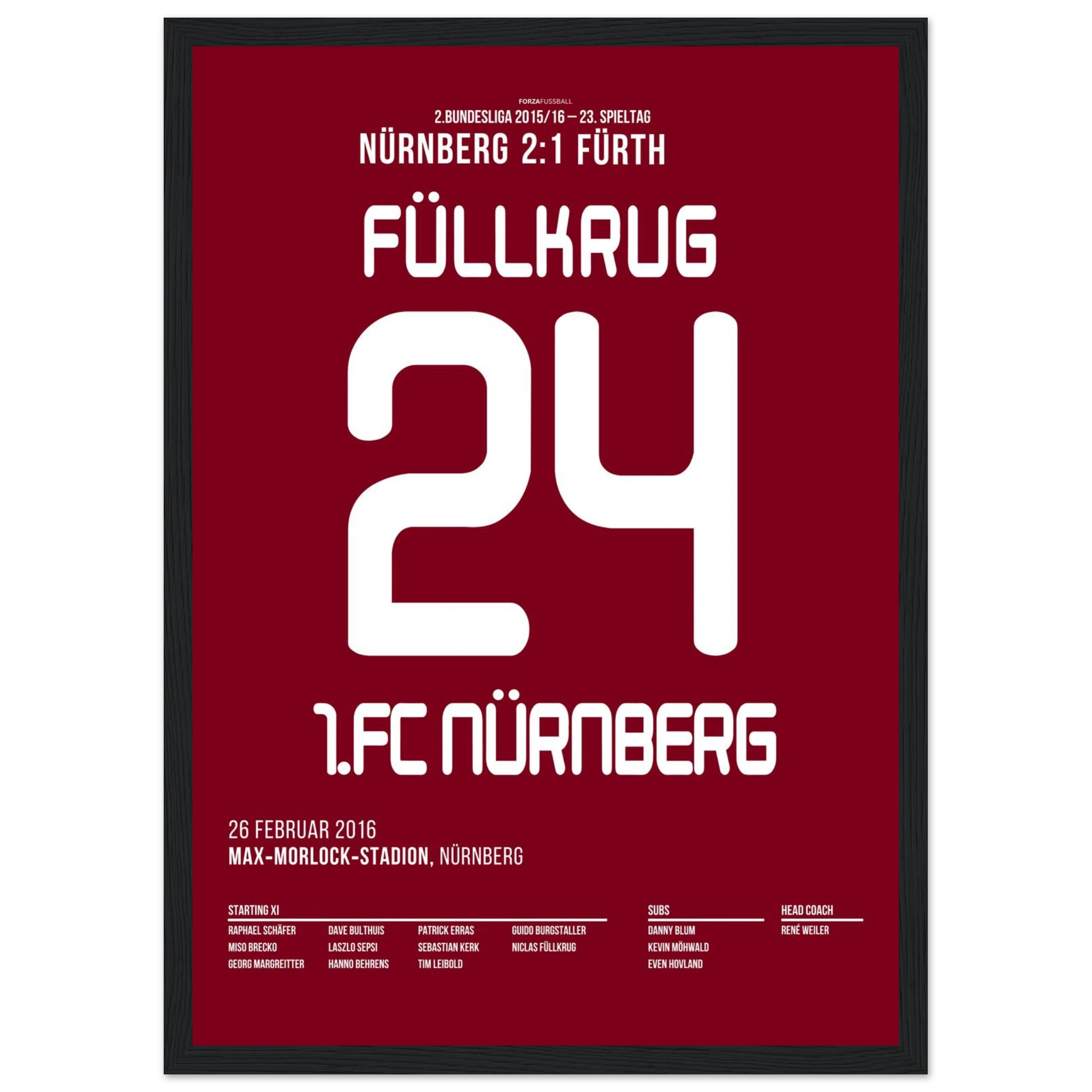 Niclas Füllkrug bricht den Derby-Fluch Fußball Poster mit Rahmen