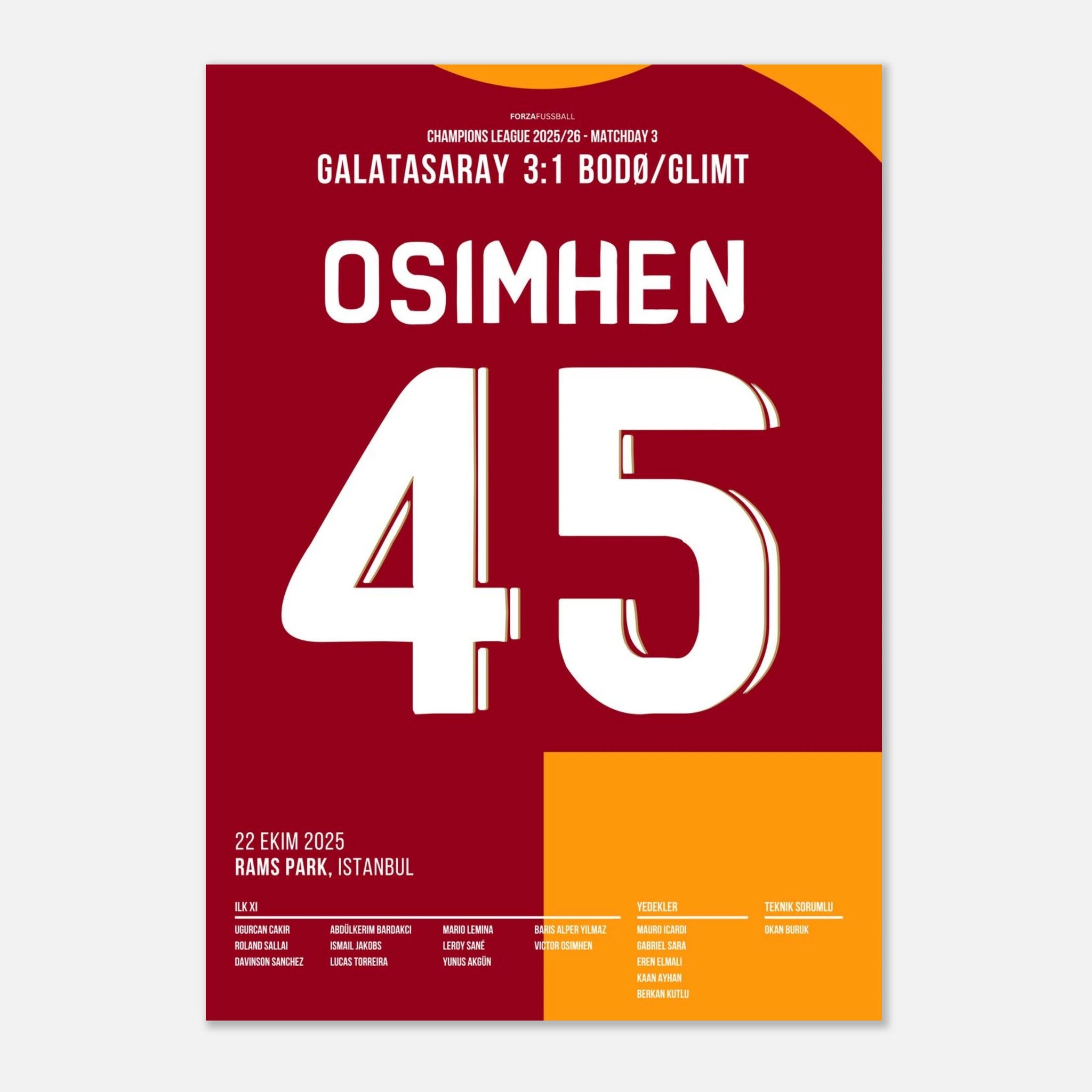 Osimhen und Gala pressen Bodø/Glimt auseinander Fußball Poster mit Rahmen