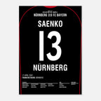 Ivan Saenko war dabei! FCN 3 - Bayern 0 Fußball Poster mit Rahmen