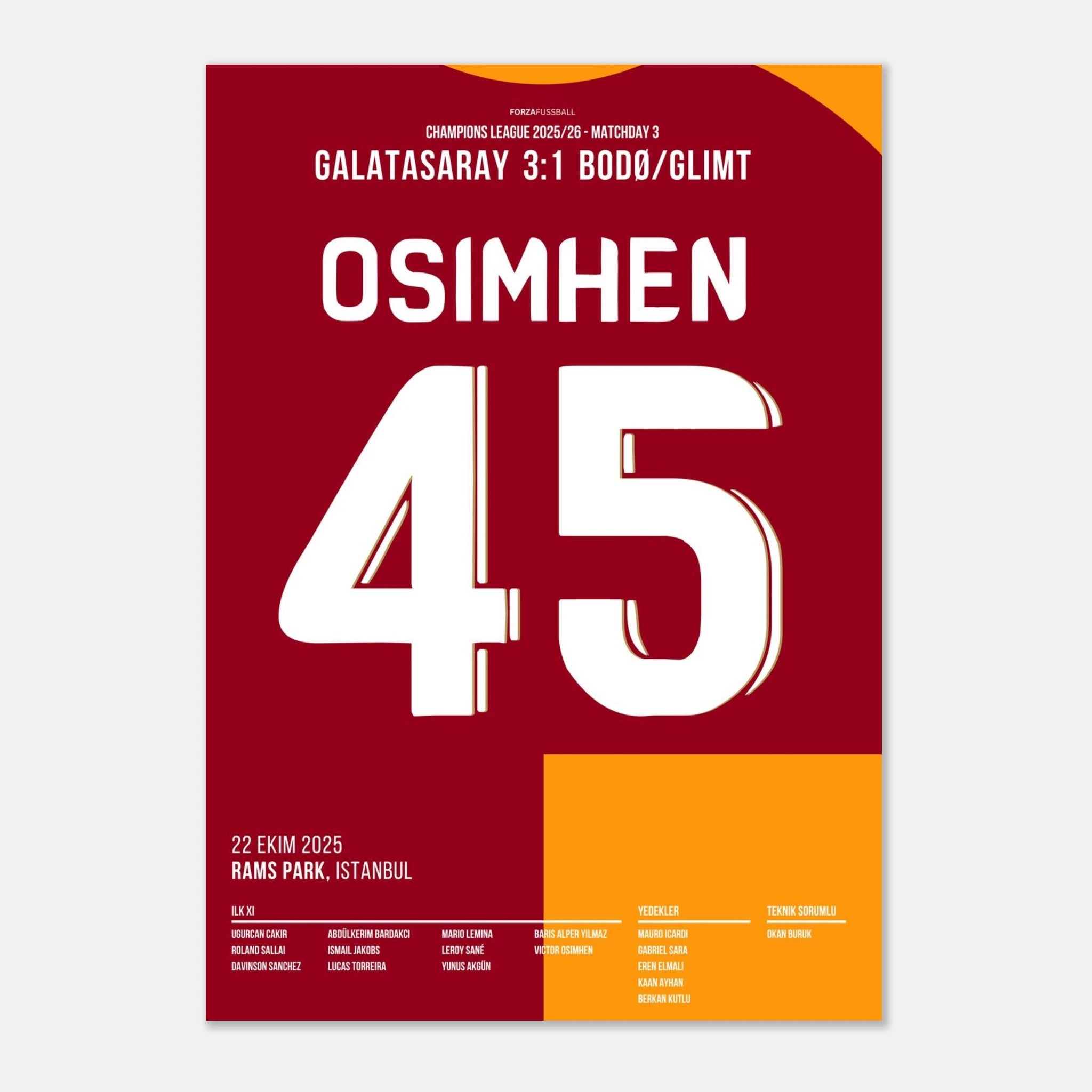 Osimhen und Gala pressen Bodø/Glimt auseinander Fußball Poster mit Rahmen