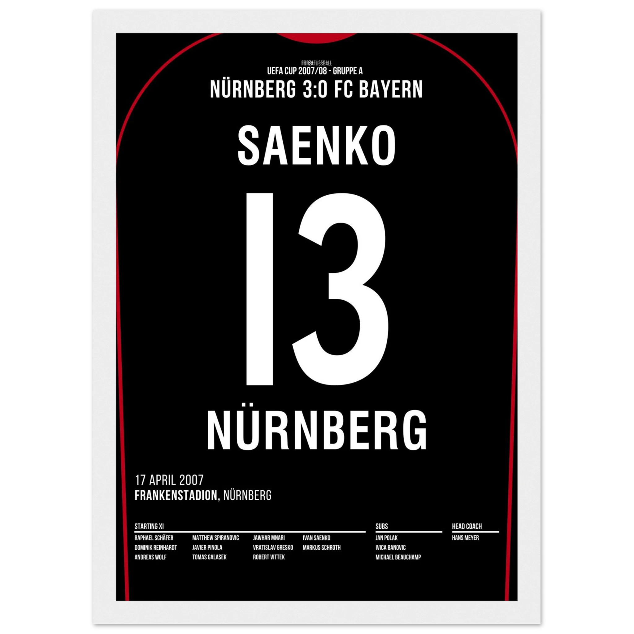 Ivan Saenko war dabei! FCN 3 - Bayern 0