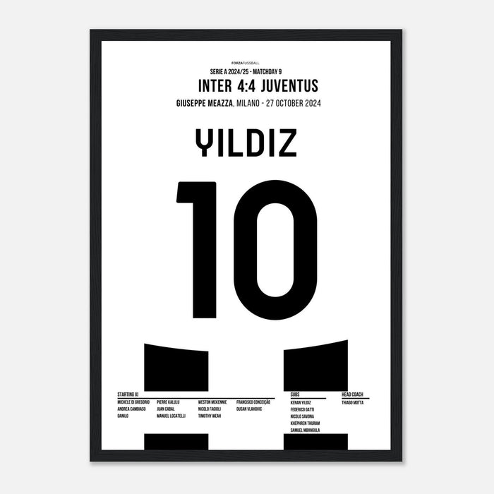 Kenan Yildiz with 2 goals in the 4-4 draw against Inter