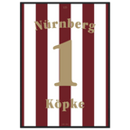 Andi Köpke - 125 Jahre FCN Fußball Poster mit Rahmen