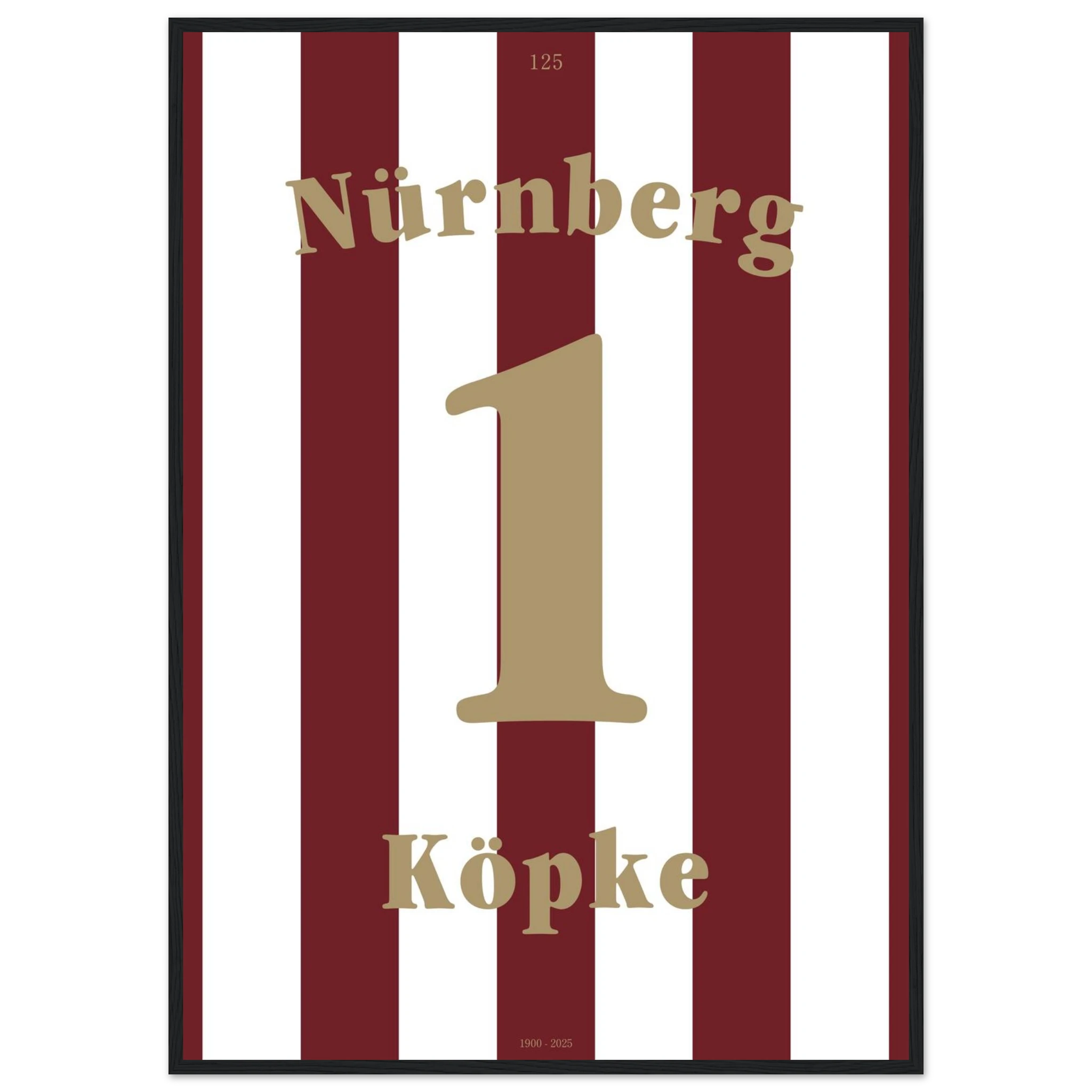 Andi Köpke - 125 Jahre FCN Fußball Poster mit Rahmen