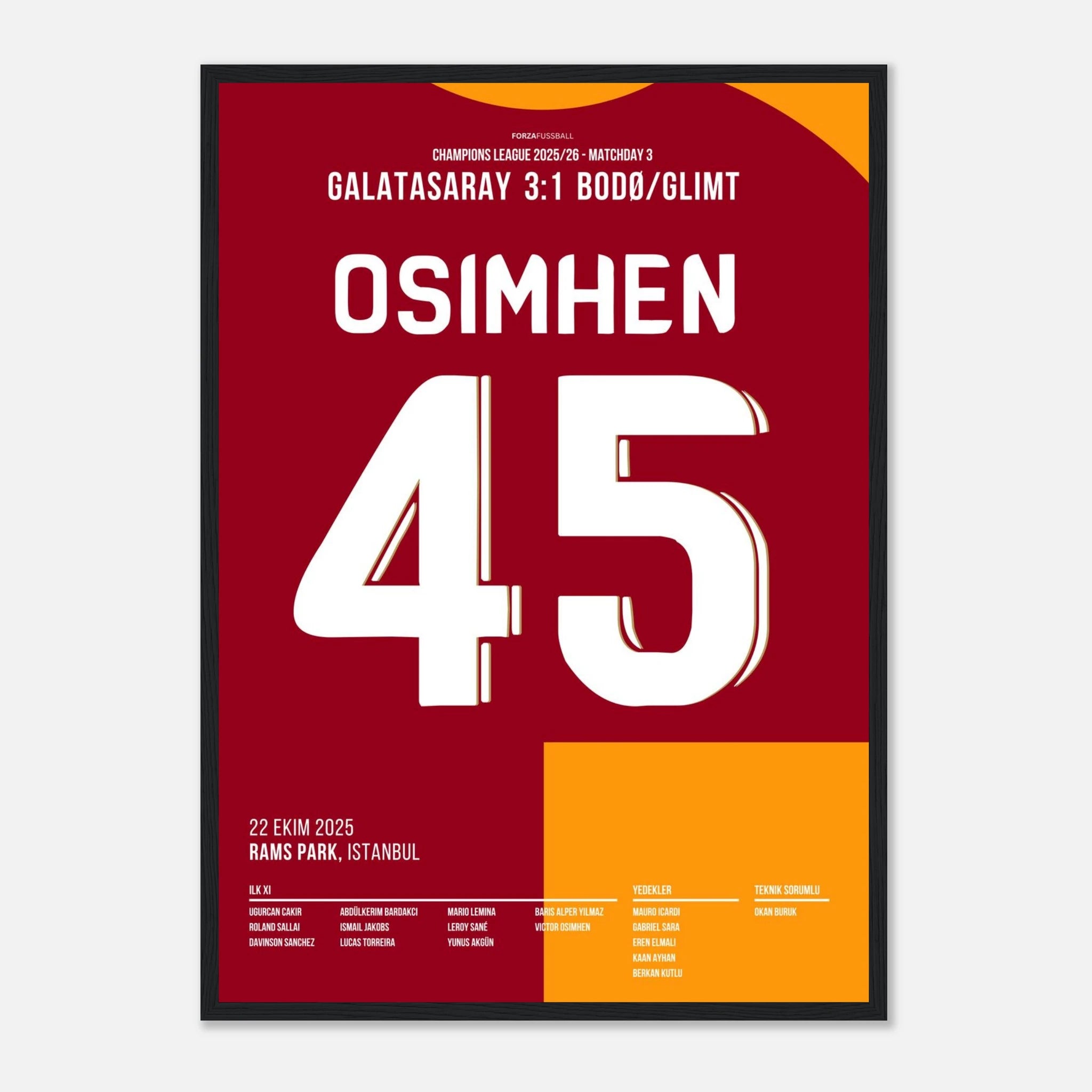 Osimhen und Gala pressen Bodø/Glimt auseinander Fußball Poster mit Rahmen