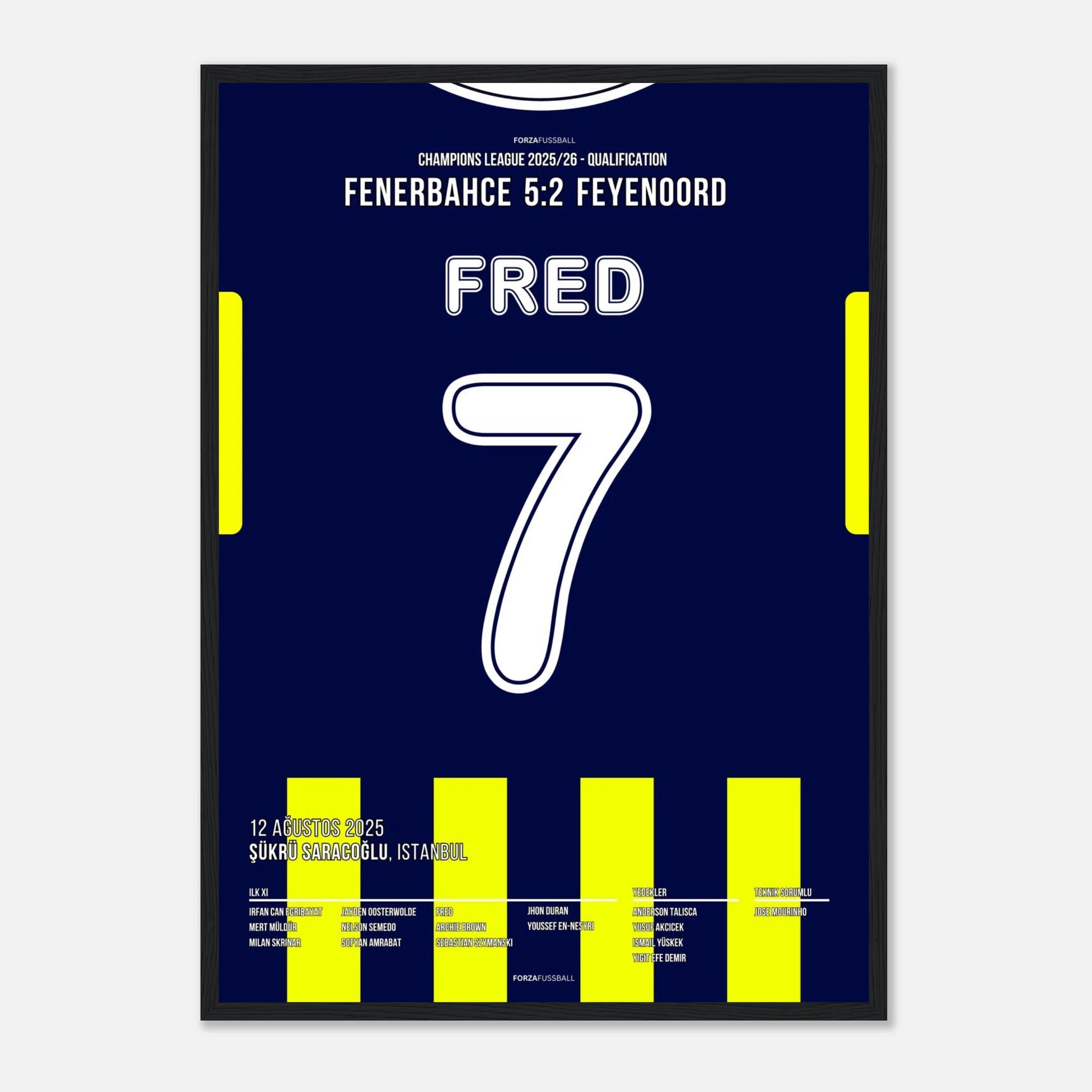 Fred´s Traumtor gegen Feyenoord bringt Fener in die nächste Runde Fußball Poster mit Rahmen