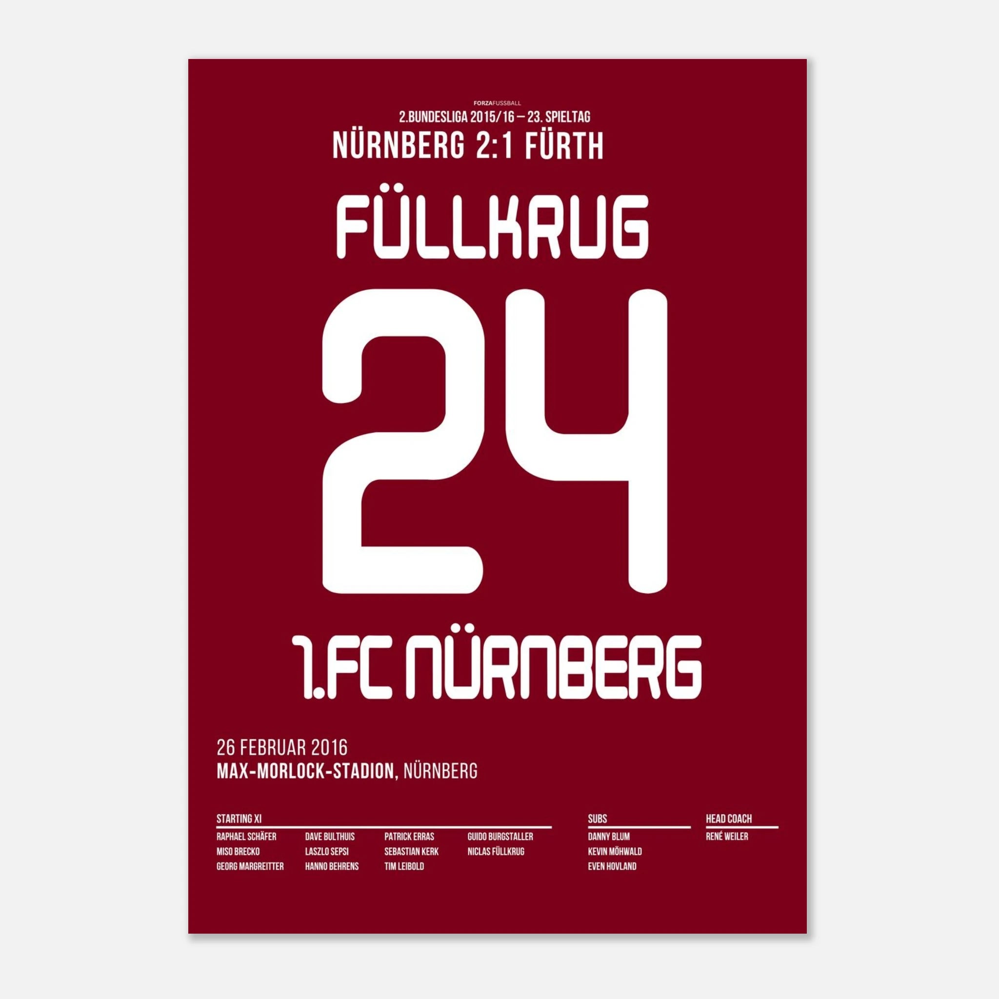 Niclas Füllkrug bricht den Derby-Fluch Fußball Poster mit Rahmen