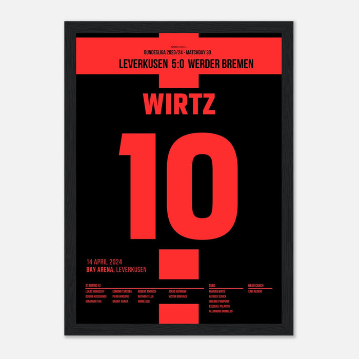 Wirtz secures Leverkusen's first championship with 3 goals