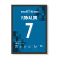 Ronaldo mit Traumtor zum Super Copa Sieg im Clasico Fußball Poster mit Rahmen