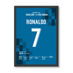 Ronaldo mit Traumtor zum Super Copa Sieg im Clasico Fußball Poster mit Rahmen