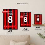 Tonali's Scudetto Tor gegen Lazio in der 92. Minute Fußball Poster mit Rahmen