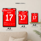 Olise vollendet das Bayern Spektakel vs Real Madrid Fußball Poster mit Rahmen