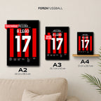 0 zu 4! Leao und Milan nehmen das Diego Armando Maradona ein Fußball Poster mit Rahmen