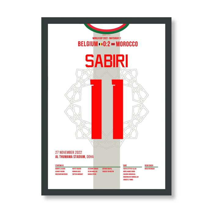 Sabiri's Free Kick Leads Morocco to Victory Over Belgium