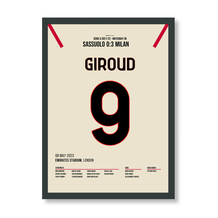 Giroud's Brace Against Sassuolo Leads Milan to Title