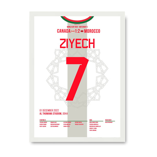 Ziyech führt Marokko gegen Kanada ins WM Achtelfinale Fußball Poster mit Rahmen
