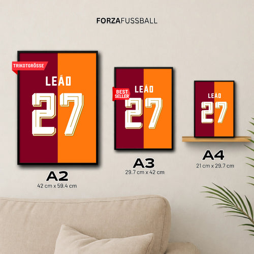 Leao - Osimhen - Sané Bundle Fußball Poster mit Rahmen