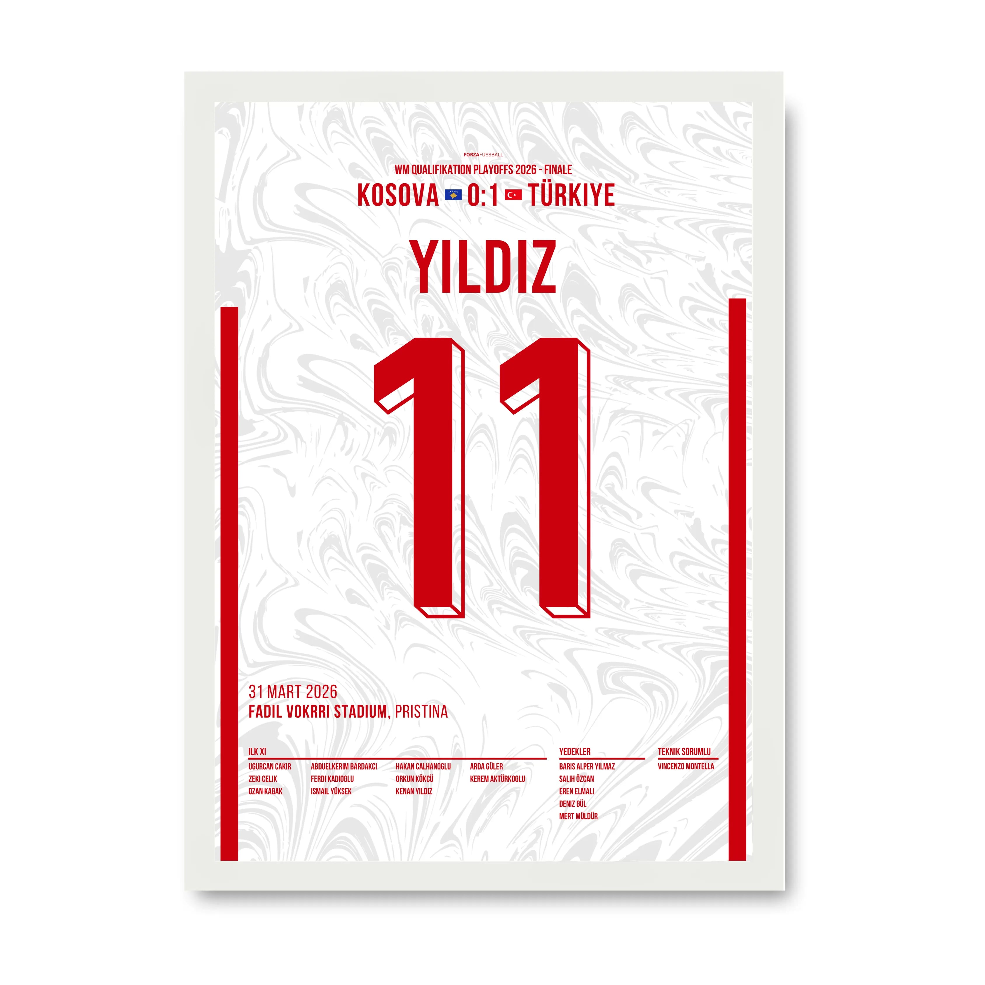 Arda X Kenan WM 2026 Quali - 1+1 Set Fußball Poster mit Rahmen
