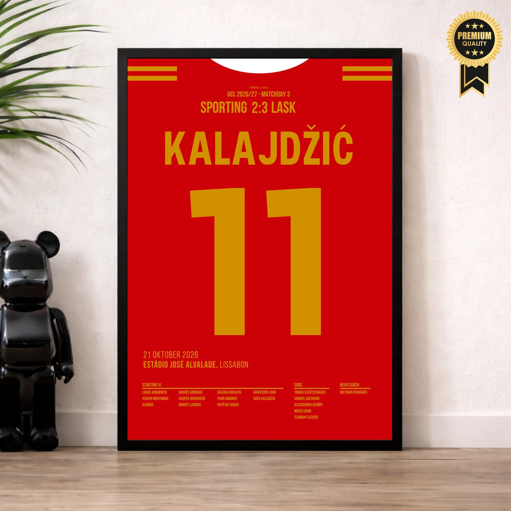 Kalajdzic LASK Poster – historischer erster CL-Sieg, im Wohnzimmer