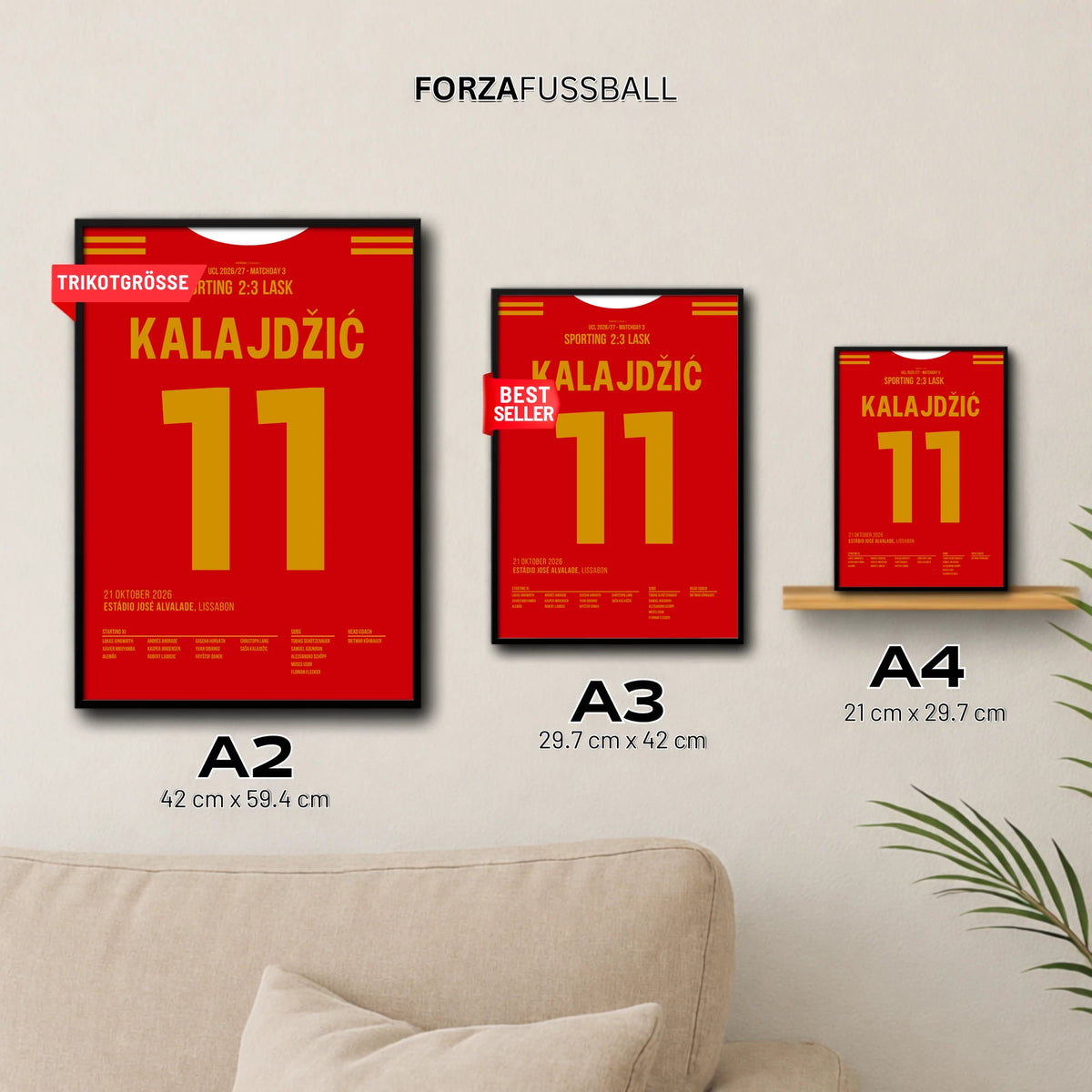 Kalajdzic LASK Poster – historischer erster CL-Sieg, in A2, A3 und A4