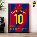 Hattrick! Lamine Yamal vernichtet Villareal Fußball Poster mit Rahmen