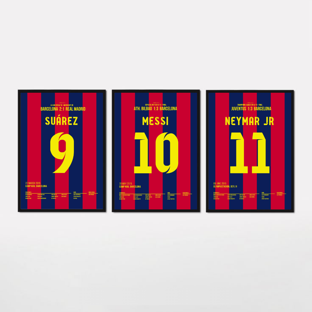 MSN Triple 2015 Bundle Fußball Poster mit Rahmen