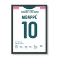 Mbappé Real Madrid Poster – 2:1 im Clásico bei Barca, schwarzer Rahmen