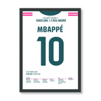 Mbappé Real Madrid Poster – 2:1 im Clásico bei Barca, schwarzer Rahmen