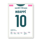 Mbappé Real Madrid Poster – 2:1 im Clásico bei Barca, weisser Rahmen