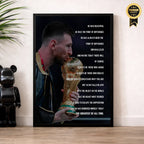 Lionel Messi GOAT 1+1 Set Fußball Poster mit Rahmen