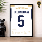 Bellingham Real Madrid Poster – 2:1 im Clásico bei Barca 2023, schwarzer Rahmen