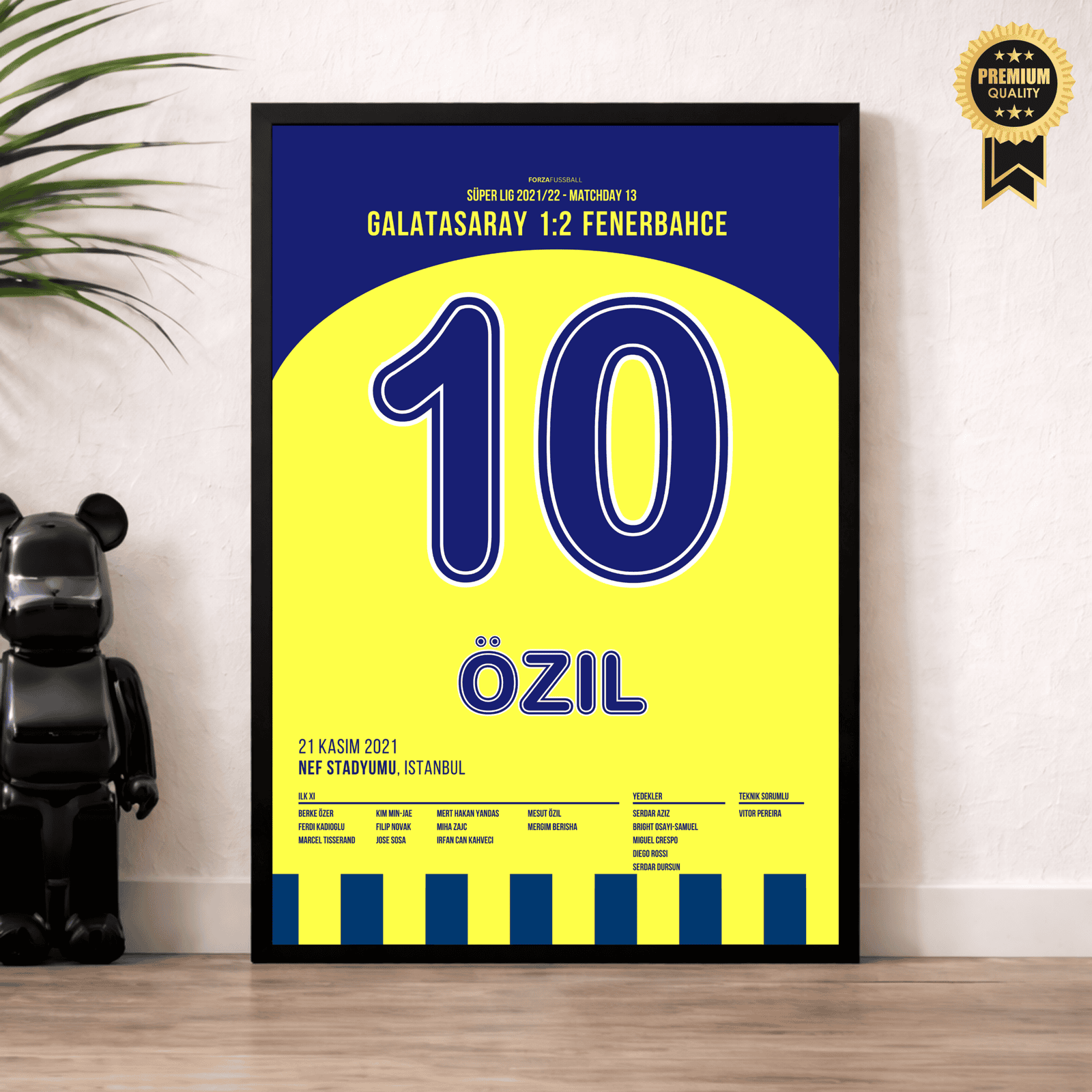 Mesut Özil wird zum Derbyhero gegen Gala Fußball Poster mit Rahmen